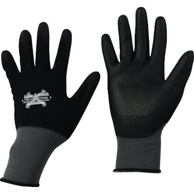 【CAINZ-DASH】おたふく手袋 ソフキャッチＥＸフィット　ウレタン　ノーマルパーム　ブラック／グレー　Ｓ A-396-BK/GY-S【別送品】