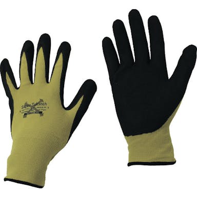 【CAINZ-DASH】おたふく手袋 ソフキャッチＥＸフィット　ニトリルゴム　クレーターパーム　マスタード　ＬＬ A-398-MT-LL【別送品】
