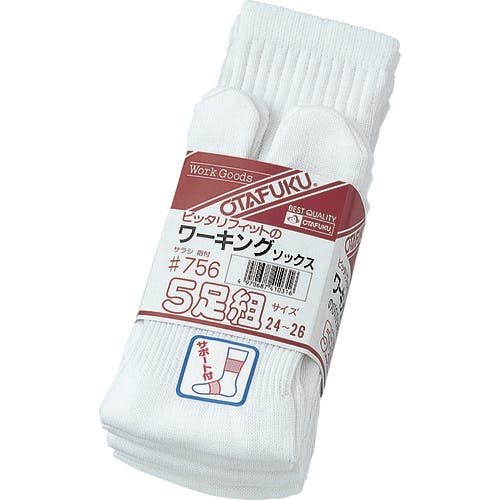 おたふく手袋 756 フィットサラシ-白-タビ型・5足組 756 靴下(靴下) おたふく手袋 756 フィットサラシ-白-タビ型・5足組 756 靴下(靴下)