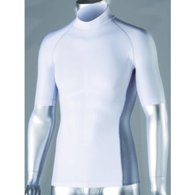 【CAINZ-DASH】おたふく手袋 冷感　消臭　パワーストレッチ半袖ハイネックシャツ　ホワイト　Ｍ JW-624-WH-M【別送品】