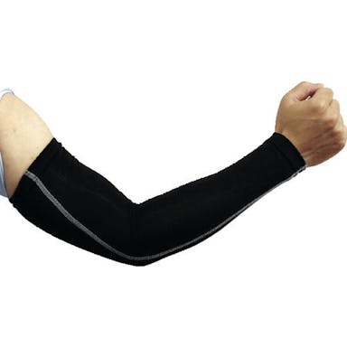 【CAINZ-DASH】おたふく手袋 冷感　パワーストレッチアームカバー　ブラック　Ｌ JW-618-BK【別送品】
