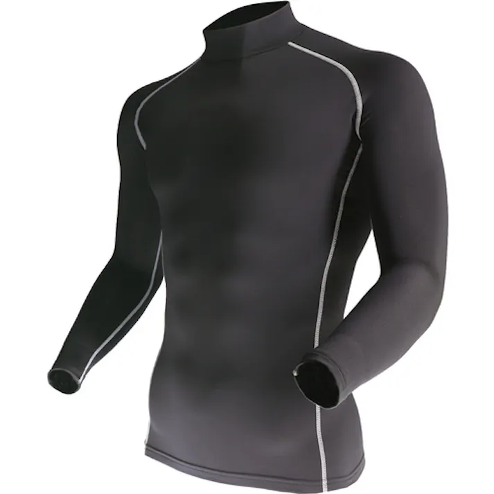 【CAINZ-DASH】おたふく手袋 BTパワーストレッチハイネックシャツ ブラック L JW-170-BK-L【別送品】