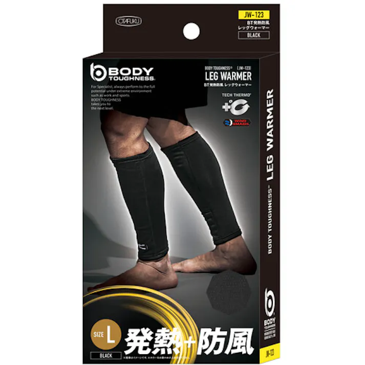 【CAINZ-DASH】おたふく手袋 発熱防風 レッグウォーマー ブラック M JW-123-BK-M【別送品】
