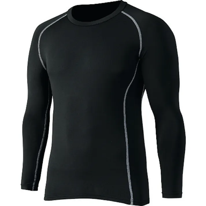 【CAINZ-DASH】おたふく手袋 BTパワーストレッチ クルーネックシャツ ブラック S JW-174-BK-S【別送品】