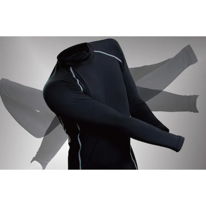 【CAINZ-DASH】おたふく手袋 BTパワーストレッチ クルーネックシャツ ブラック M JW-174-BK-M【別送品】