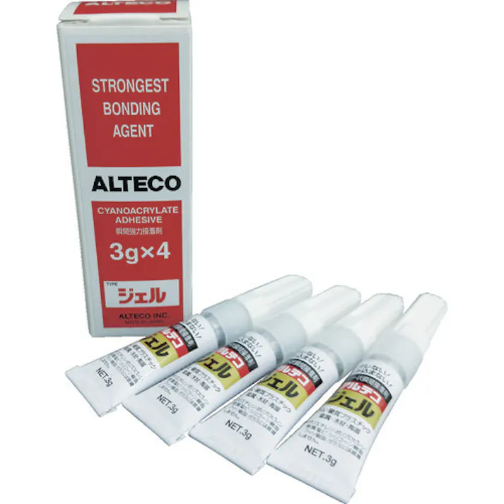 【CAINZ-DASH】アルテコ 業務用 瞬間接着剤 ジェル 3g×4本入り (ゼリー状) GEL-3G【別送品】