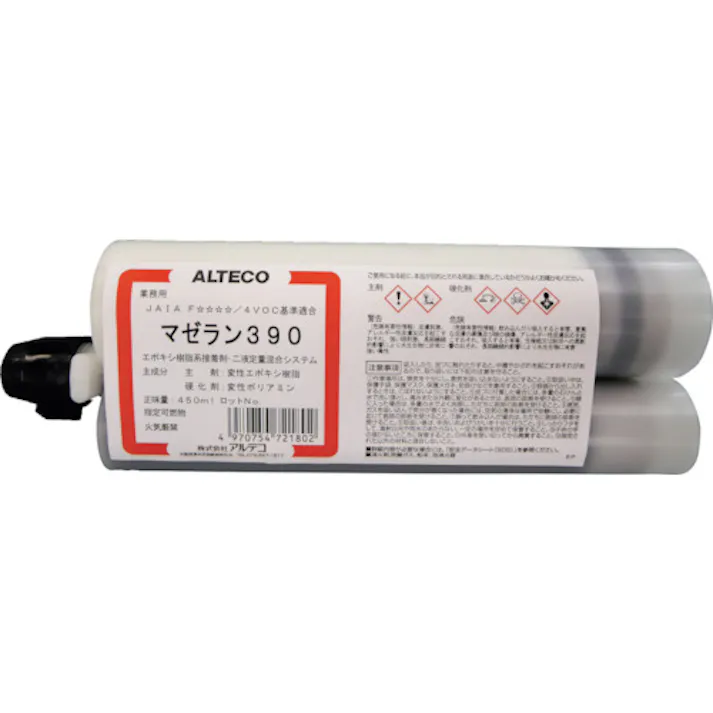 【CAINZ-DASH】アルテコ 業務用 ガンタイプ2液エポキシ接着剤 マゼラン390 450ml(土木・建築用/水中硬化可能) MAZERUN390【別送品】