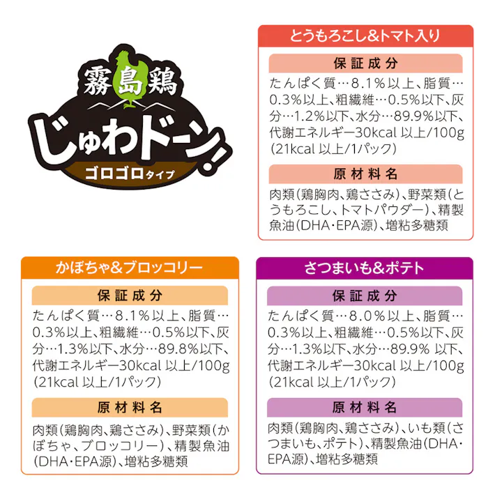 霧島鶏 じゅわドーン! ゴロゴロタイプ 彩りお野菜 210g