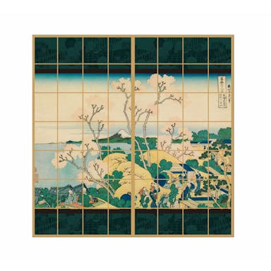 アサヒペン 浮世絵 障子紙 東海道品川御殿山 幅91×長さ180 2枚