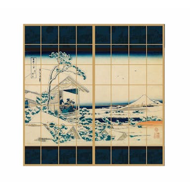 浮世絵障子紙 礫川雪ノ且 91×180 2枚