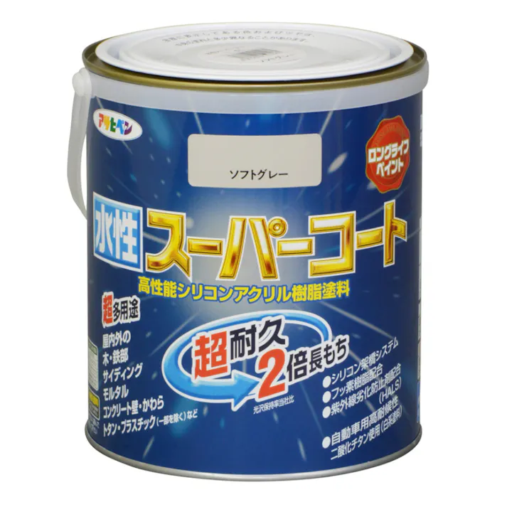 水性スーパーコート ソフトグレー 1.6L