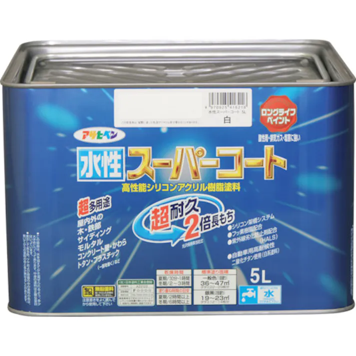 【CAINZ-DASH】アサヒペン 水性スーパーコート 5L 白 416216【別送品】