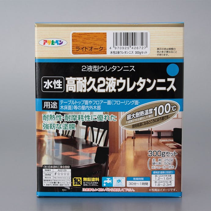 アサヒペン 水性 高耐久2液ウレタンニス ライトオーク 300g(販売終了)