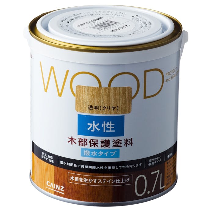 WOOD 水性木部保護塗料 透明 0.7L