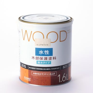 WOOD 水性木部保護塗料 ピュアホワイト 1.6L