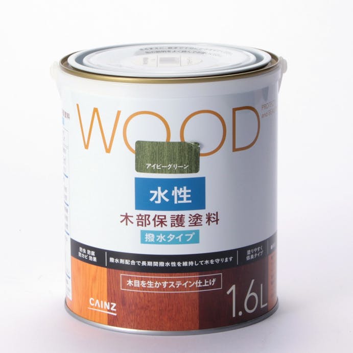 WOOD 水性木部保護塗料 アイビーグリーン 1.6L