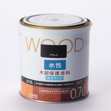 WOOD 水性木部保護塗料 ブラック 0.7L