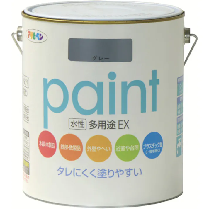 【CAINZ-DASH】アサヒペン 水性多用途EX1.6L グレー 459701【別送品】