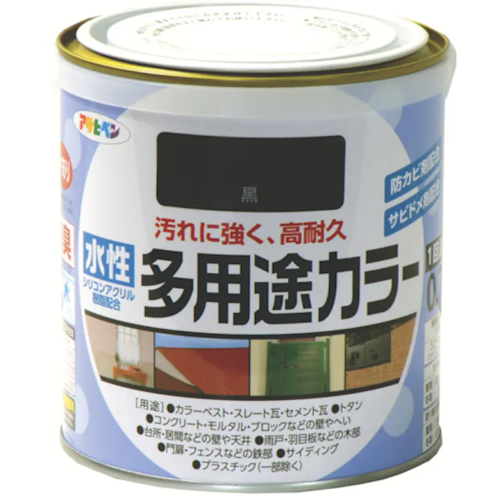 【CAINZ-DASH】アサヒペン 水性多用途カラー 0.7L 黒 460929【別送品】