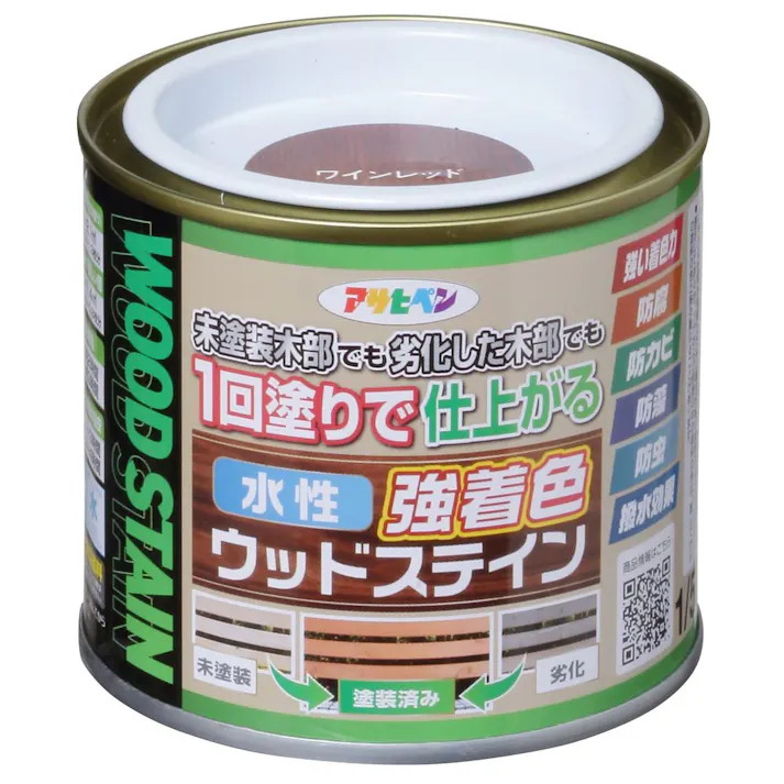 水性強着色ウッドステイン ワインレッド 1/5L