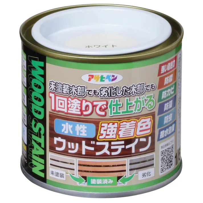水性強着色ウッドステイン ホワイト 1/5L