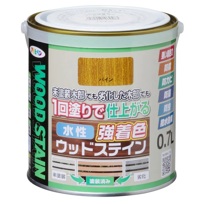 水性強着色ウッドステイン パイン 0.7L