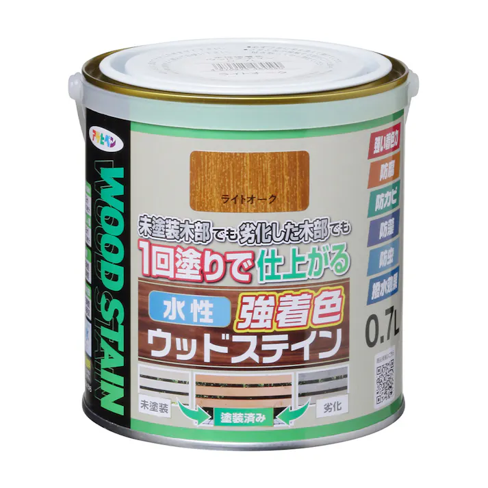 水性強着色ウッドステイン ライトオーク 0.7L