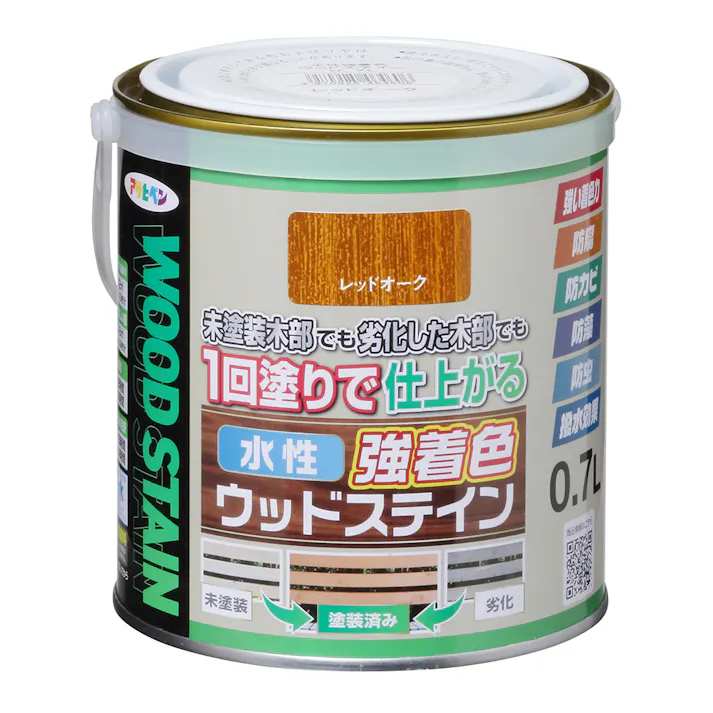 水性強着色ウッドステイン レッドオーク 0.7L