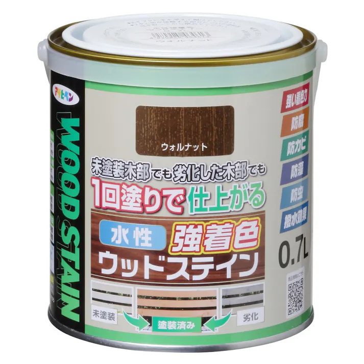 水性強着色ウッドステイン ウォルナット 0.7L
