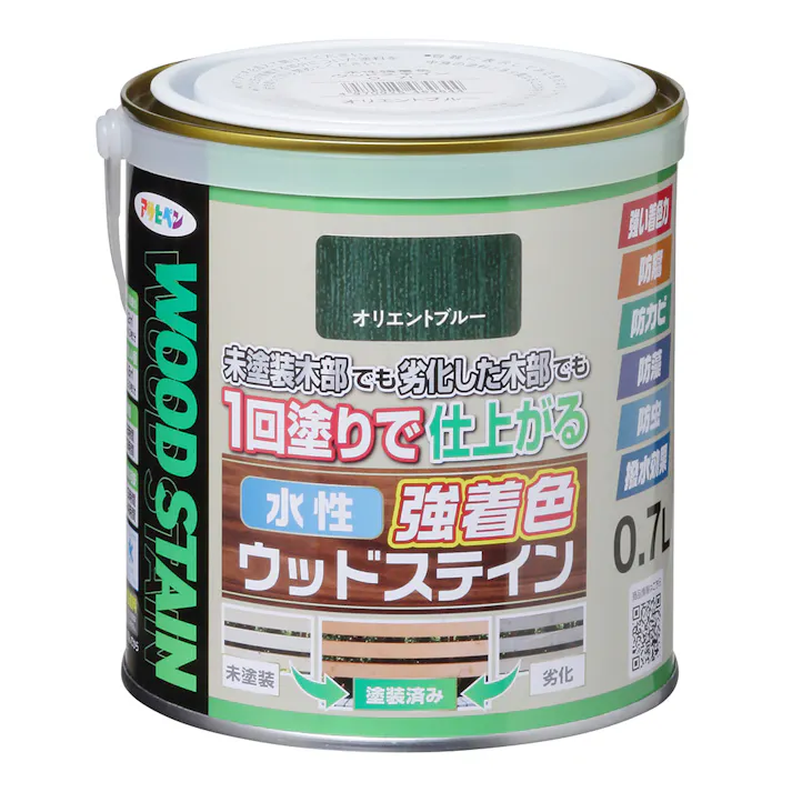 水性強着色ウッドステイン オリエントブルー 0.7L