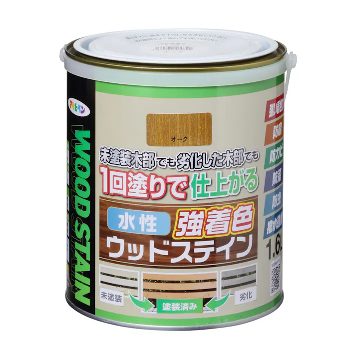 水性強着色ウッドステイン オーク 1.6L