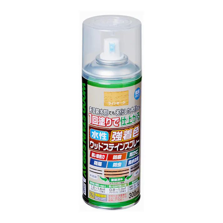 水性ウッドステインスプレー ライトオーク 300ml