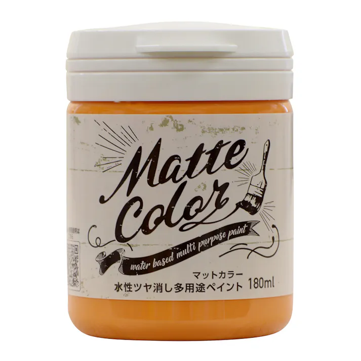 水性ツヤ消し多用途 ペイントマットカラー タンジェリンオレンジ 180ml