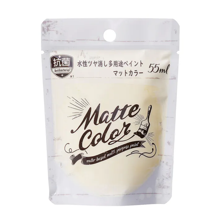 水性ツヤ消し多用途ペイントマットカラー アイボリーホワイト 55ml