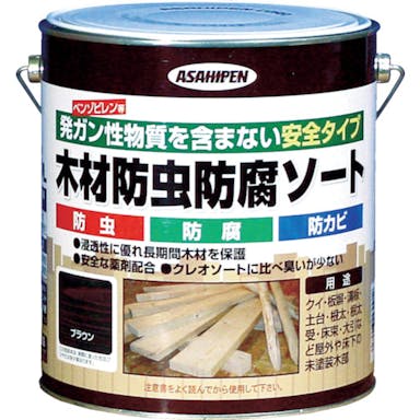 【CAINZ-DASH】アサヒペン 木材防虫防腐ソート２．５Ｌ　ブラウン【別送品】