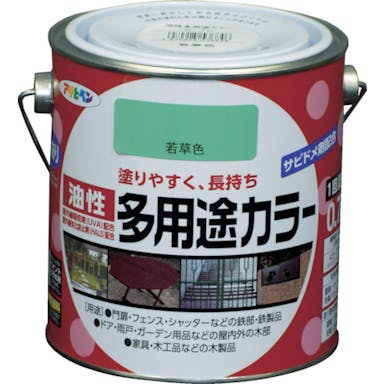 【CAINZ-DASH】アサヒペン 油性多用途カラー　０．７Ｌ　若草色 536846【別送品】