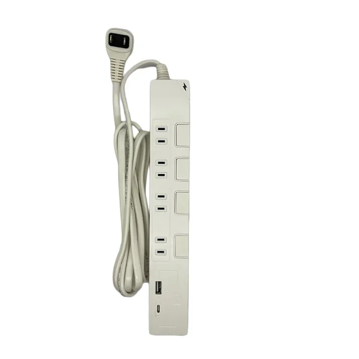 雷ガード付4口2mスイッチタップUSB PD対応 白 HS-TPKU42PDW-CA24
