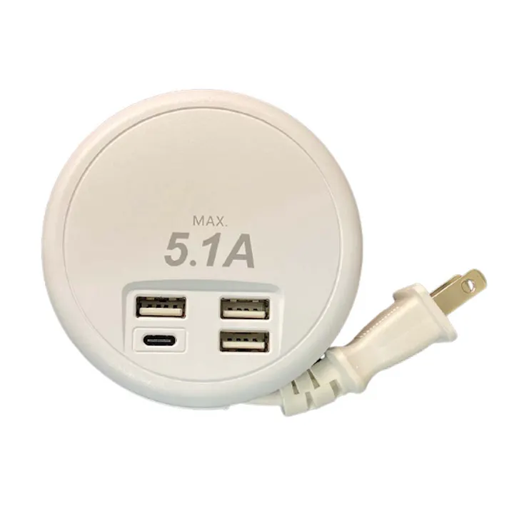 USB_ACチャージャー TypeA×3+TypeC 45cm SMP-U3C51E3-W 00-1228