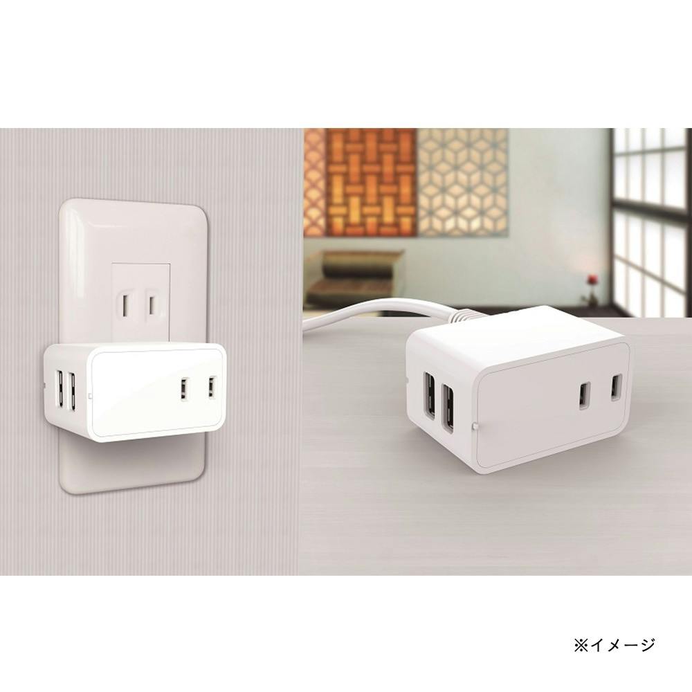 増設できるUSBチャージャー 2.4A ホワイト HS-A1455W 00-1455 | AV