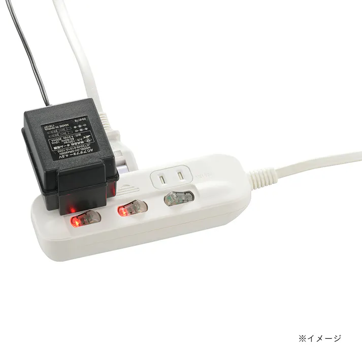 AC3個口 節電スイッチタップ 相互コンセント 2m ホワイト