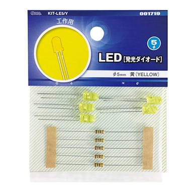 オーム電機 LED 発光ダイオード 黄 YELLOW 工作用 KIT-LE5/Y