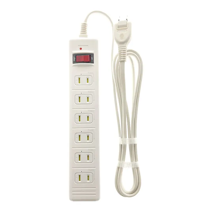 発煙ガード スイッチ付きタップ 6個口 2m HS-T62HJ3-W