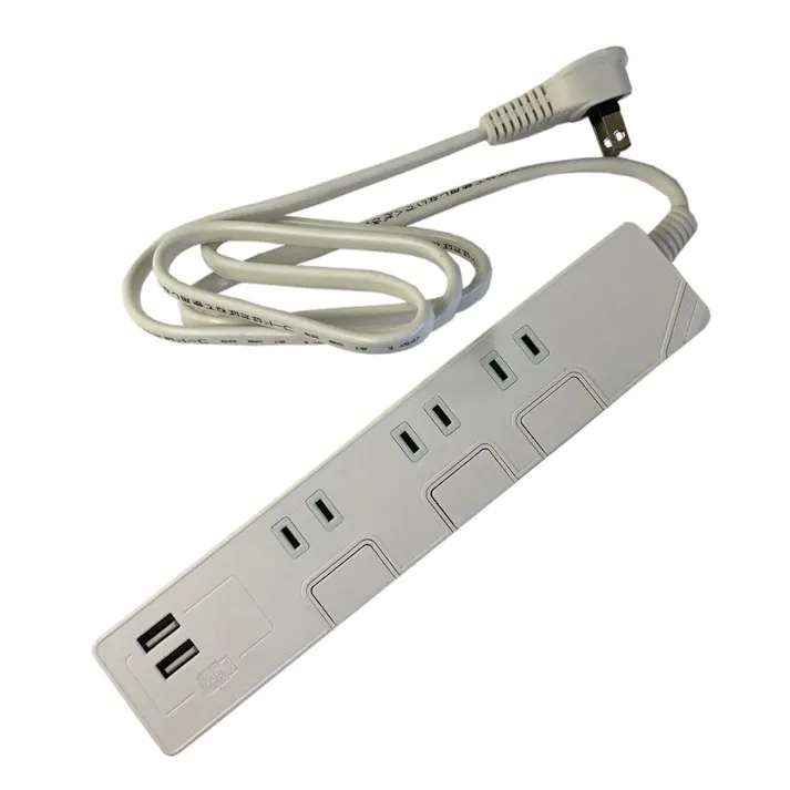 スイッチ付3個口+USB2個口タップ 1m