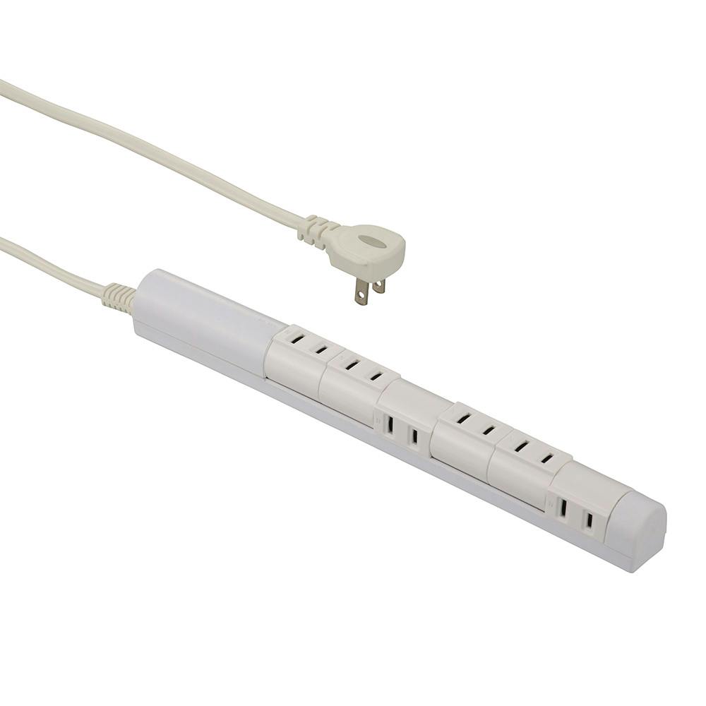 回転スリムタップ 6口 1.5m ホワイト HS-T61C5S3-W | AVパーツ 通販