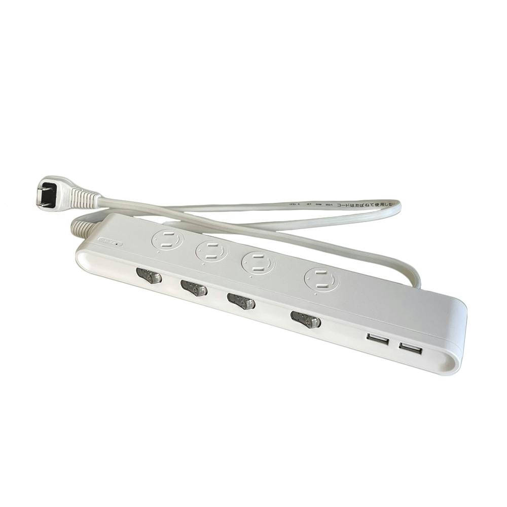 AC4個口 USB2個口LED スイッチタップ 1m HS-TPK41U2-CA22 AC4個口 USB2個口LED スイッチタップ 1m HS-TPK41U2-CA22