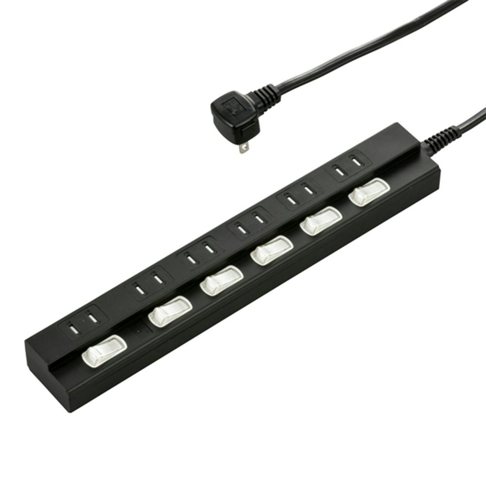 電源タップ 雷ガード 6個口 2m 黒 HS-TPK62PBT-K 電源ケーブル・延長コード 電源タップ 雷ガード 6個口 2m 黒 HS-TPK62PBT-K 電源ケーブル・延長コード