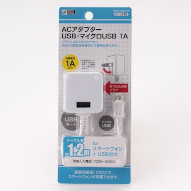 スマホ用AC充電器 USBポート付(販売終了)
