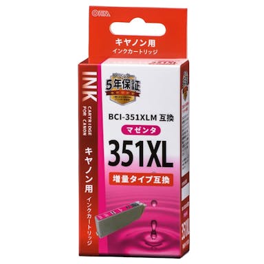 オーム電機 キヤノン用互換インク マゼンタ INK-C351XLB-M(販売終了)