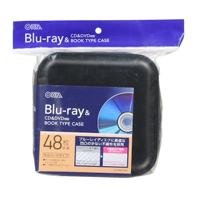 オーム電機 Blu-ray対応セミハードケース 48枚収納 OA-RBRC48-K