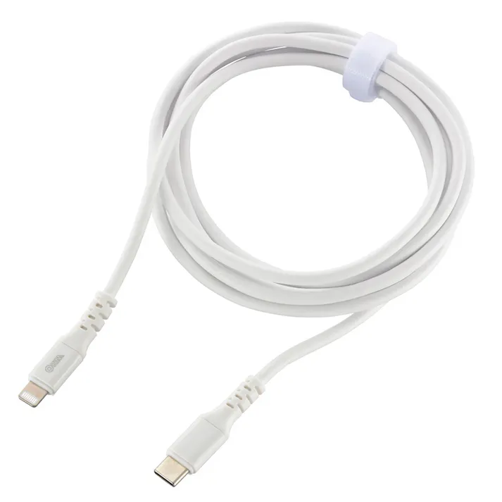 SmartComm やわらかケーブル USB-C to Lightning 2m ホワイト SIP-L20DCL-W